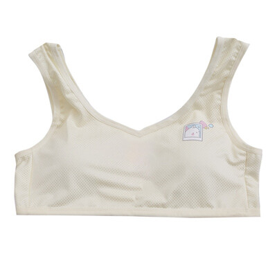 

New Teens Cotton Girls Bra Sports Underwear for Teenager White Print Girl Training Bra Children Kids Underwear Clothing