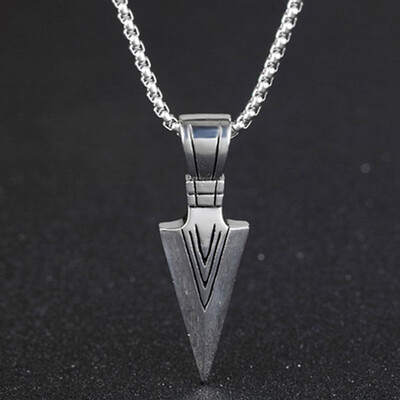 

Mens Fashion Jewelry Arrow Head Pendant Long Chain Necklace
