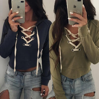

Fashion Casual Women Long Sleeve Hoodie Sweatshirt Sweater Casual Hooded Coat Pullover