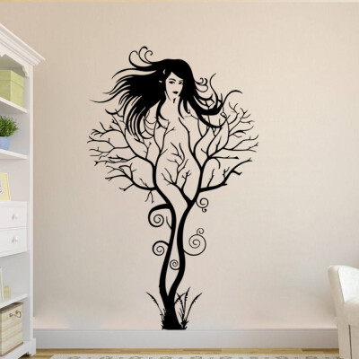 

BubblesTree Girl Creative DIY Background Wall Stickers Removable Art Vinyl Decal Decor Mural Sticker for Living Room Bedroom