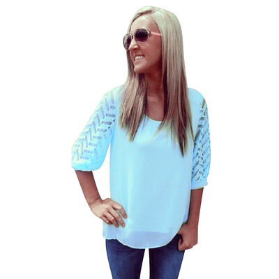 

Fashion Women Loose Chiffon Tops Casual Blouse
