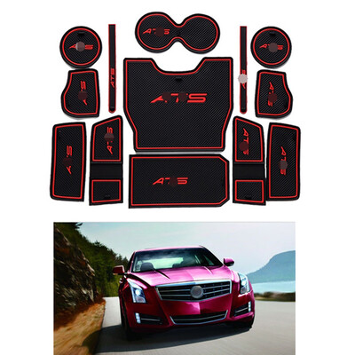 

13pcsset Non-slip Groove Pads Door Slots Cup Holder Slots Mat Replacement For Cadillac ATS