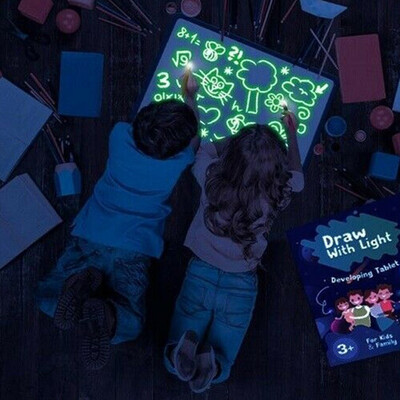 

Drawing Board Set Light In Dark Children Toys luminous Draw With Night Writing Educational Russian Language Noctilucent Kids Toy