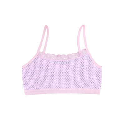 

1pcs Teenage Bra For Girl Children Girls Cotton Dot Lace Wireless Young Sports Bra For Children Teens Puberty Clothing
