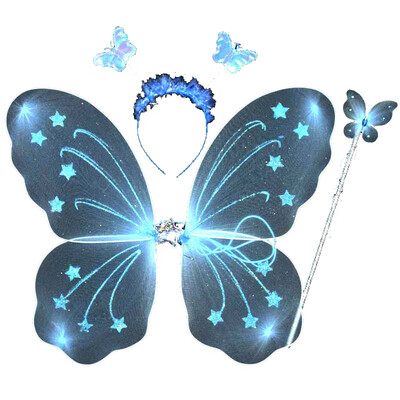 

WEIXINBUY 3pcsSet Girl Fairy Princess Christmas Costume Butterfly Wing Wand Headband
