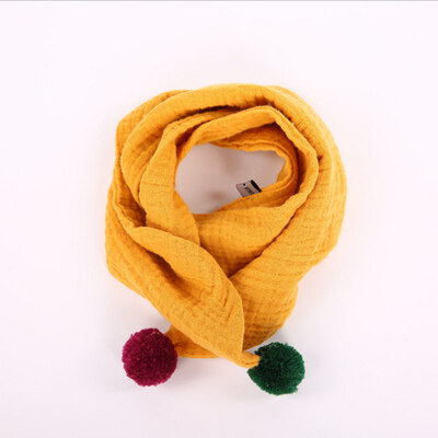 

New Winter Korean Childrens Collision Ball Scarf Men And Women Baby Cotton linen Tide Boys And Girls Scarf
