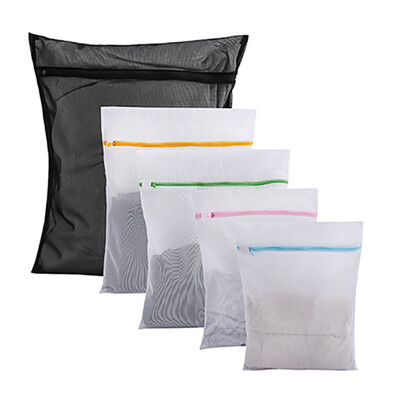 

5pcs Mesh Laundry Bag Thick Heavy Duty Wash Bag Zipped Washing Machine Bag for Socks Underwear Lingerie