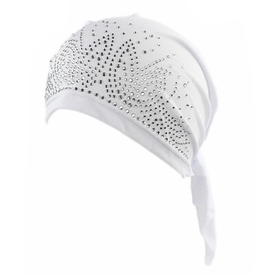 

Fashion Women Rhinestone Muslim Turban Hat Chemo Cap Hair Loss Hijab Cap Cover