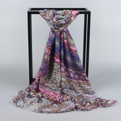 Gobestart Womens Long Soft Wrap Shawl Chiffon Print Scarf