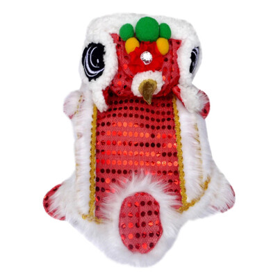 

Funny Dog Clothes New Years Pet Chinese Costume Dragon Dance Lion Dog Clothes Lion Dance Red Festive Lucky Cat Clothes Makeover