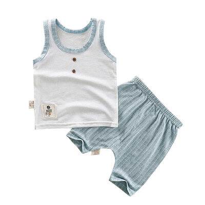 

Summer Baby Boys Girl Sleeveless Solid Print Tops T-shirt Vest Shorts Toddler Casual Outfits Sets