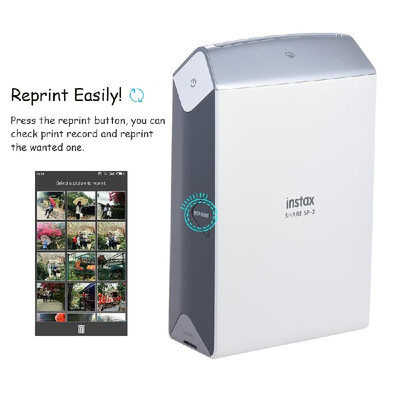 

Fujifilm Instax SHARE SP-2 Mini Pocket WiFi Instant Smartphone Printer USB Rechargeable Support Edit Beautify Share for iOS iPhone