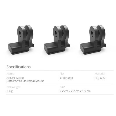 

3pcsset PGYTECH P-18C-031 OSMO Pocket Data Port to Universal Mount for DJI OSMO Pocket Handheld Gimbal Expansion Accessories