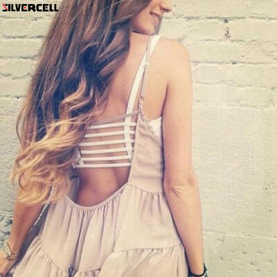 

Women Sexy Bralette Bralet Crop Top Cage Caged Back Cut Out Padded Bra