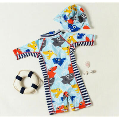 

UK Cute Kids Baby Boy Girl Cartoon Rash Guard Sun Protective Surf Beach Swimwear