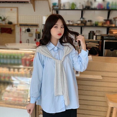 

Solid Color Women Blouses 2019 Women Long Sleeve Blouse Casual Loose Shopping&Travel&Dating&Work Female Shirt