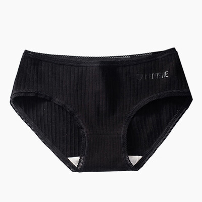 

Women Underwear Panties Cotton Antibacterial Panties Solid Color Simple Hip Lace Mid-Waist Girl Briefs Lingerie