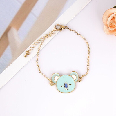 

Boys Cartoon Avatar Pendant Bracelet Unisex Couple Alloy Hand Chain ARMY Gift