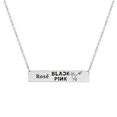 

KPOP BLACKPINK Stainless Steel Letters Lettering Pendant Necklace Boys Girls Summer Necklace JENNIE JISOO LISA ROSÉ Gifts for Fans