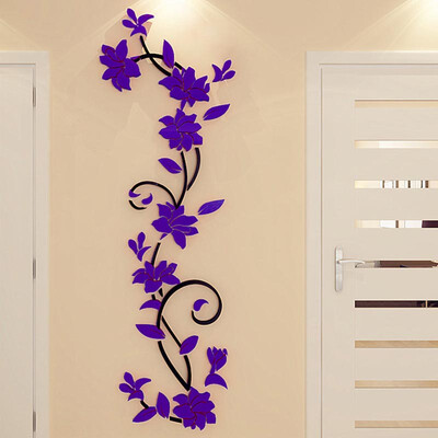 

3D Vase Flower Tree Removable Art Vinyl Wall Stickers Mural Home Decor For DIY Home Bedroom Decoration