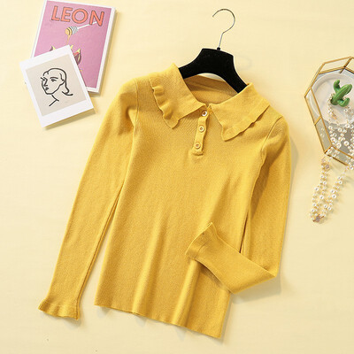 

Women Sweater High Quality Girl Autumn Long Sleeve Pullover Knitted Cute Sweet basic Knitwear Outwear Korean Style Top