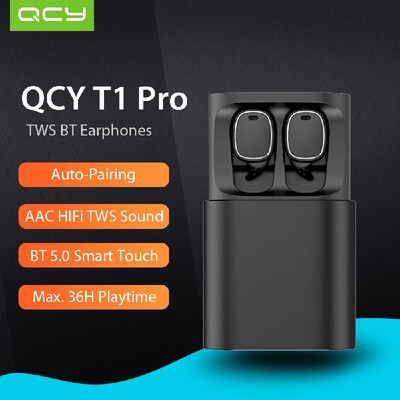 

Xiaomi QCY T1 Pro TWS BT Wireless Earphone Mini Sports Earbuds with Mic Wireless Headsets Touch Control with Charging Case For iOS