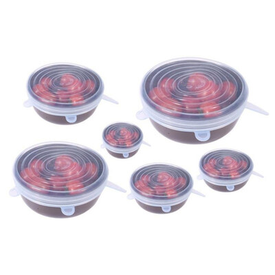 

6PcsSet Silicone Fresh-keeping Fruit Vegetable Food Bowl Cover Sealed Lid