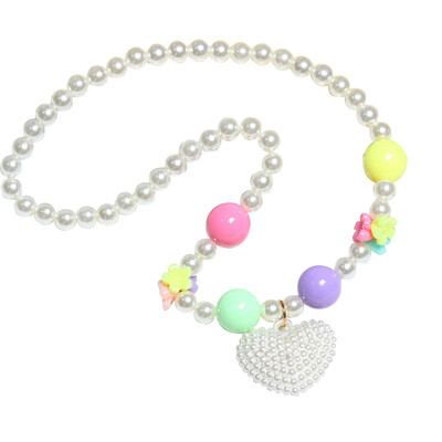 

2019 New Imitation Pearls For Girls Children Flower Pendant Necklaces For Baby Cute photography Gifts