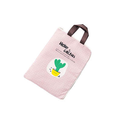 

Zipper File Bag Multifunctional Canvas File Folder Student Portable Storage Bag Document Organizer