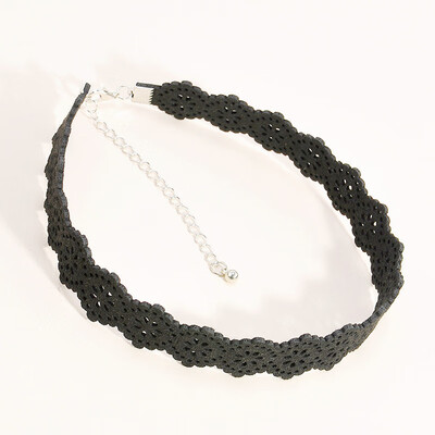 

Korean Velvet Hollow Women Flower Chain Choker Chunky Statement Bib Pendant Chain Necklace