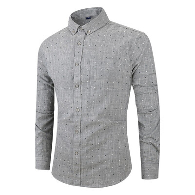 

Tailored Mens Long Sleeve Button Turndown Collar Dot Casual Top Blouse Shirts