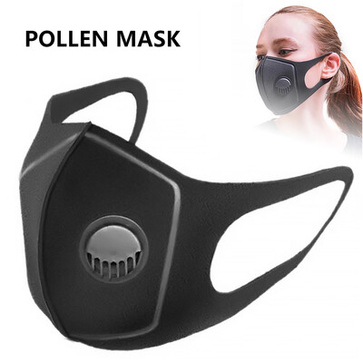 

1pcs Anti Pollution Face Mask Washable Filtration Durable Face Mask random Breathing valve colorblack or white