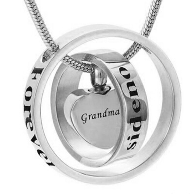 

Stainless Steel Cremation Urn Pendant Mom Dad Letter Print Love Heart Necklace Memory Keepsake Humans Cremation Ashes Pendant