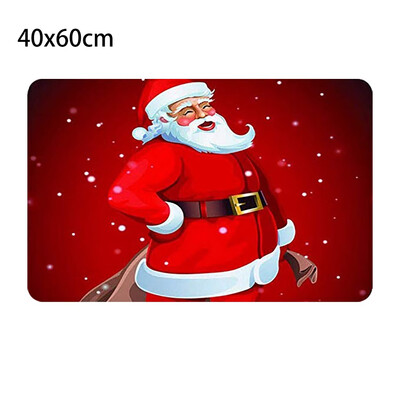 

Siaonvr Christmas Print Doormat Xmas Kitchen Bathroom Anti-Slip Floor Mat Carpet Foot Pad Rug
