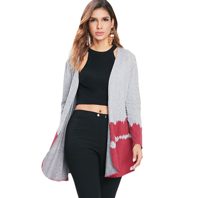

Contrast Color Long Sleeve Cardigan