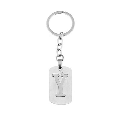 

Capital Letter Separable Stainless Steel Pendant Leather Keychains Charm Bag Hang Car Keyring 26 Letters