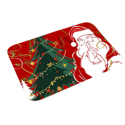 

New Fashion 10 Styles Santa Claus Christmas Flannel Door Mat Floor Mat Bathroom Home Absorbent Non-Slip