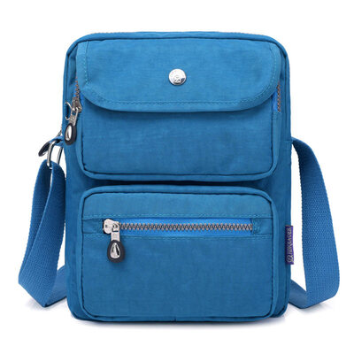 

Women Solid Color Multi Pocket Nylon Travel Crossbody Shoulder Bag Storage Pouch