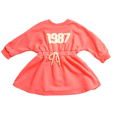 

Kid Dress Orange Kids Girl Sweatshirt Dresses Sweet Letter Print Children Cotton Clothing