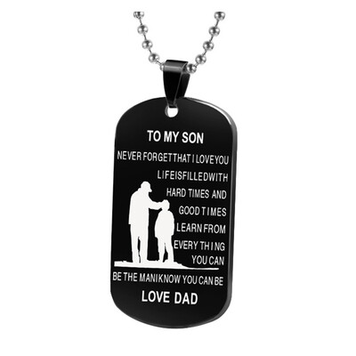 

Dog Tags Pendant Necklace Family Jewelry To My Son Daughter We Love You Love Dad Mom Necklace Military Army Cards