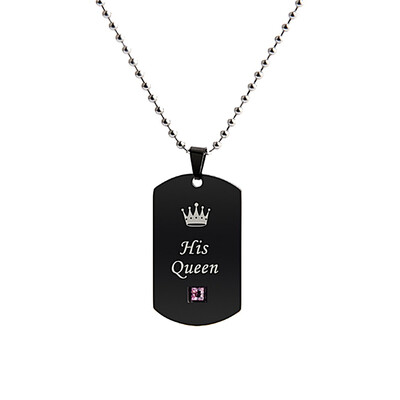 

2019 Her King And His Queen Necklaces Pendants Titanium Couple Gold Color Necklace Stainless Steel Suspension Gifts