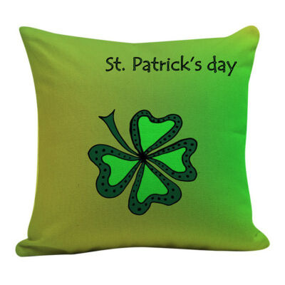 

Fashion Lucky Grass Double-sided Patterns Pillow Case Flax Printed Pillow Case St Patricks Day Party