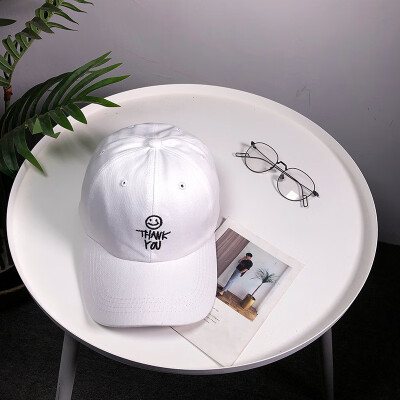 

New fashion Korean baseball cap for women casual sun protection cap for men smiling face cotton soft top sun hat trend