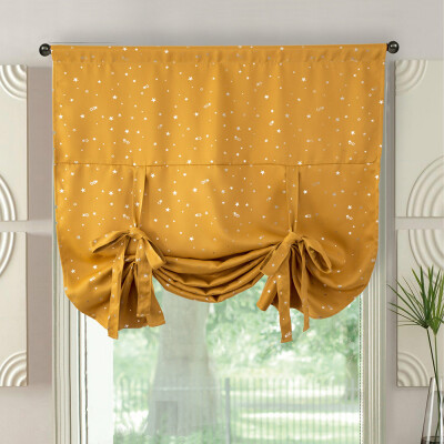 

Gobestart Romantic Tie Up Curtain Sheer Shade Short Roman Sheer Balloon Curtain