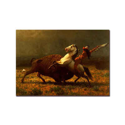 

Hunter on Horseback Wall Art Hunting Print on Polyester Native Painting Decoration for Bedroom