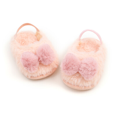 

2019 Baby Girl Cute Plush Soft Slide Slip On Flat Sandal Slipper Casual Infant Crib Shoes