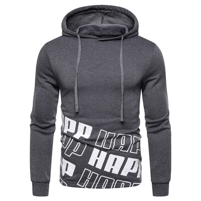 

Toponeto Men Autum Winter Long Sleeve Hooded Sweatshirt Printed Outwear Tops Blouse