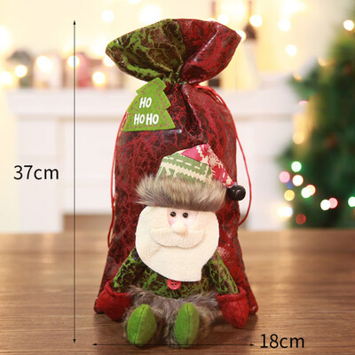 

Tailored Christmas Red Cartoon Old Man Snowman Candy Tote Child Gift Bag