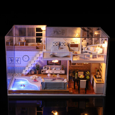 

Tailored 3D Wooden DIY Miniature House Furniture LED House Puzzle Decorate Creative Gifts