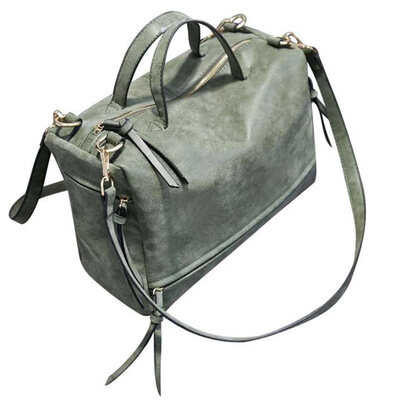 

Chic Lady Solid Color Faux Leather Frosted Zipper Crossbody Shoulder Bag Handbag